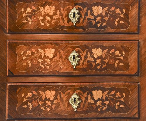 DECORATIVE FRENCH MARQUETRY INLAID WALNUT SECRETAIREAABBANT - ADDITIONAL PHOTO 4