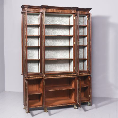 EXHIBITION QUALITY REGENCY 4 DOOR CABINET BOOKCASE - ADDITIONAL PHOTO 17