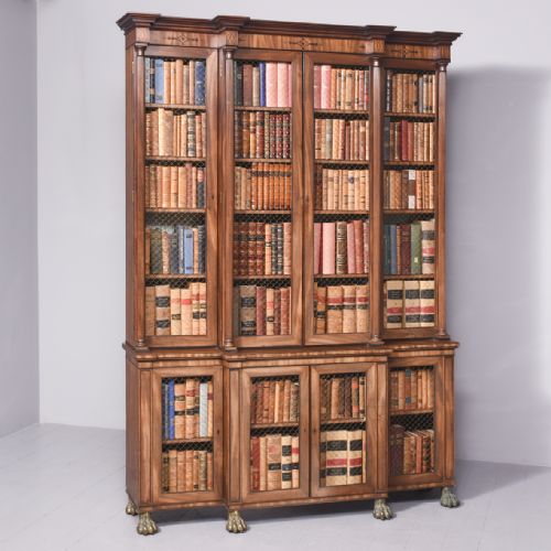 EXHIBITION QUALITY REGENCY 4 DOOR CABINET BOOKCASE - ADDITIONAL PHOTO 22