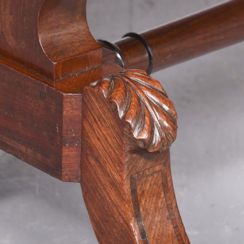 EXCEPTIONAL QUALITY INLAID FIGURED MAHOGANY GEORGE III SOFA TABLE - ADDITIONAL PHOTO 2