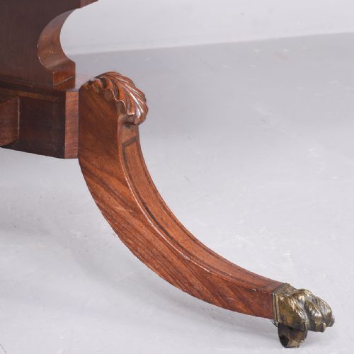 EXCEPTIONAL QUALITY INLAID FIGURED MAHOGANY GEORGE III SOFA TABLE - ADDITIONAL PHOTO 3