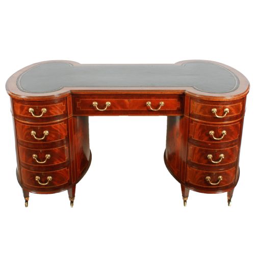 AN HOUR GLASS SHAPED MAHOGANY PARTNERS DESK - ADDITIONAL PHOTO 1