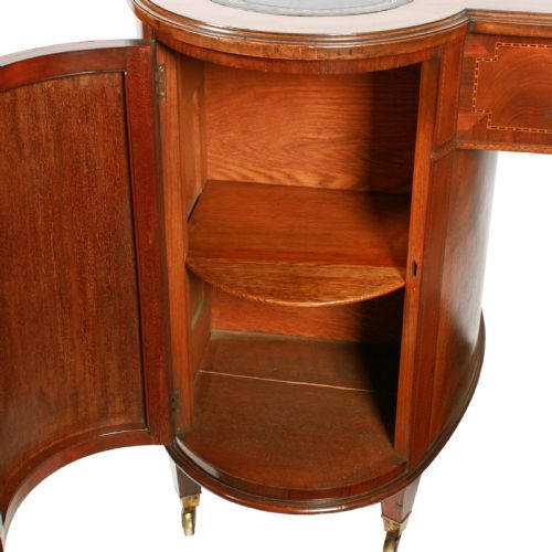 AN HOUR GLASS SHAPED MAHOGANY PARTNERS DESK - ADDITIONAL PHOTO 5
