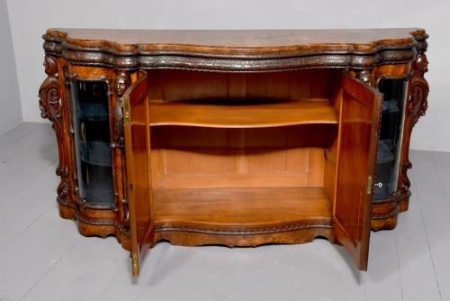 MIDVICTORIAN CARVED SERPENTINE FRONTED CREDENZA - ADDITIONAL PHOTO 8