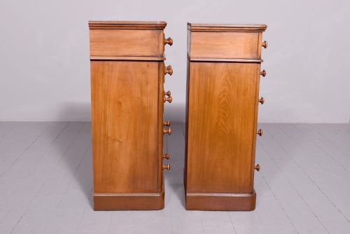 RARE PAIR OF TALL MIDVICTORIAN MAHOGANY WELLINGTONTYPE CHEST OF DRAWERS - ADDITIONAL PHOTO 6