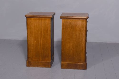 PAIR OF LATE VICTORIAN BURR WALNUT SMALL CHESTS OF DRAWERSBEDSIDE LOCKERS - ADDITIONAL PHOTO 2