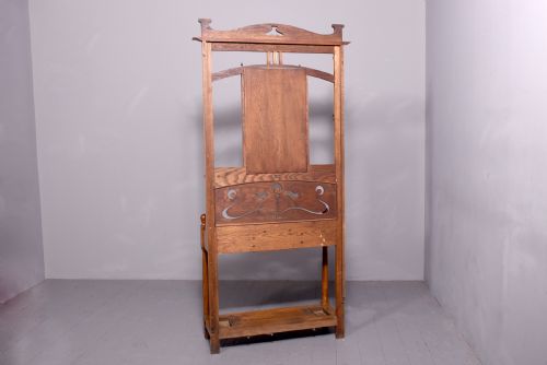 OAK ART NOUVEAU HALL STAND - ADDITIONAL PHOTO 1