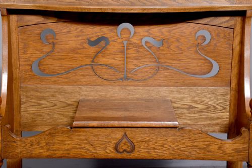 OAK ART NOUVEAU HALL STAND - ADDITIONAL PHOTO 9