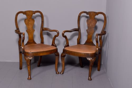 SET OF 10 GEORGE II WALNUT DINING CHAIRS - ADDITIONAL PHOTO 6