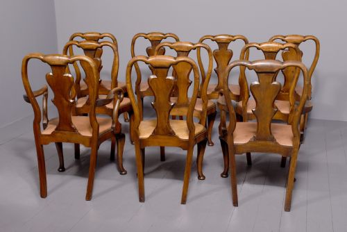 SET OF 10 GEORGE II WALNUT DINING CHAIRS - ADDITIONAL PHOTO 7