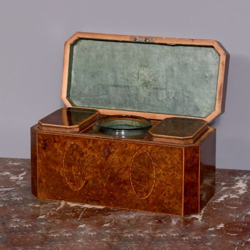 LARGE GEORGE III INLAID TEA CADDY - ADDITIONAL PHOTO 1