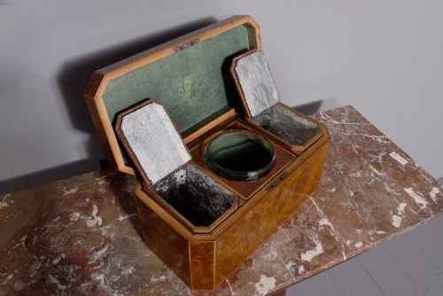 LARGE GEORGE III INLAID TEA CADDY - ADDITIONAL PHOTO 3