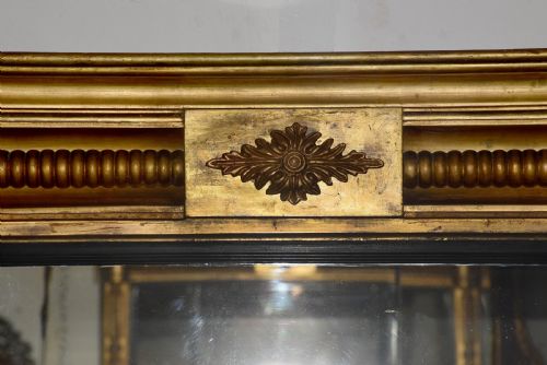 NEATSIZED REGENCY GILTWOOD TRIPTYCH OVERMANTEL MIRROR IN EXCELLENT CONDITION - ADDITIONAL PHOTO 4