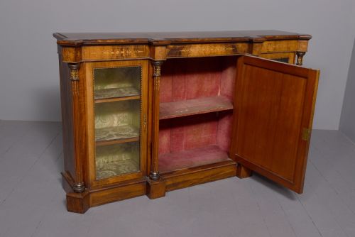 MIDVICTORIAN INLAID WALNUT CREDENZA - ADDITIONAL PHOTO 4