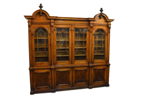 MONUMENTAL MIDVICTORIAN CARVED CABINET BOOKCASE - ADDITIONAL PHOTO 2