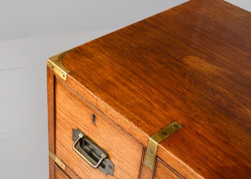 TWOPART TEAK MILITARY CHEST OF DRAWERS - ADDITIONAL PHOTO 3