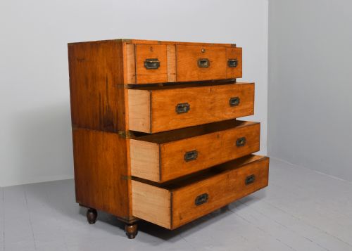 TWOPART TEAK MILITARY CHEST OF DRAWERS - ADDITIONAL PHOTO 5