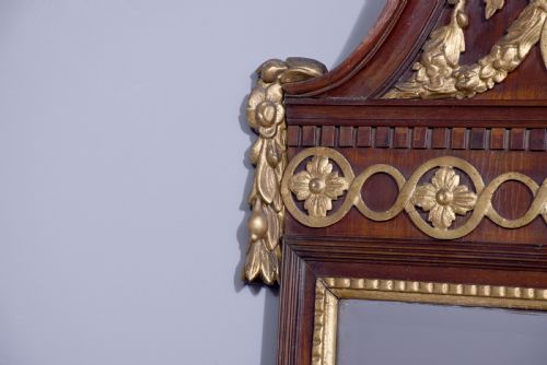 A RARE AND UNUSUAL MAHOGANY AND GILDED SWEDISH PIER MIRROR - ADDITIONAL PHOTO 2
