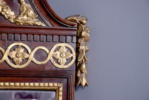 A RARE AND UNUSUAL MAHOGANY AND GILDED SWEDISH PIER MIRROR - ADDITIONAL PHOTO 4