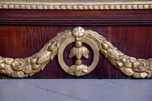 A RARE AND UNUSUAL MAHOGANY AND GILDED SWEDISH PIER MIRROR - ADDITIONAL PHOTO 5