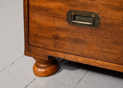 ORIGINAL VICTORIAN MAHOGANY TWOPART MILITARY CHEST WITH BRASS CARRYING HANDLES - ADDITIONAL PHOTO 2