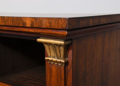 RARE BREAKFRONT REGENCY ROSEWOOD OPEN BOOKCASE - ADDITIONAL PHOTO 6