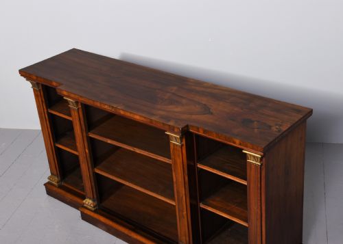 RARE BREAKFRONT REGENCY ROSEWOOD OPEN BOOKCASE - ADDITIONAL PHOTO 7