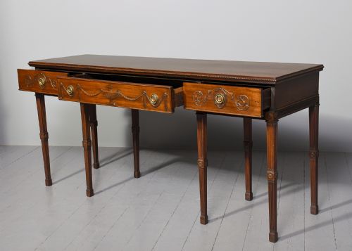 ELEGANT GEORGIAN ADAMSTYLE CARVED MAHOGANY HALL OR SIDE TABLE - ADDITIONAL PHOTO 3