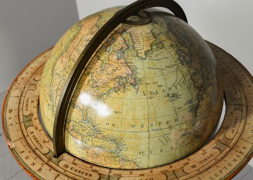 PAIR OF CAREY 12INCH TERRESTRIAL CELESTIAL FLOOR GLOBES - ADDITIONAL PHOTO 2