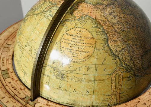 PAIR OF CAREY 12INCH TERRESTRIAL CELESTIAL FLOOR GLOBES - ADDITIONAL PHOTO 4