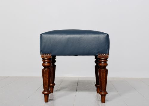 QUALITY WILLIAM IV MAHOGANYFRAMED LEATHER UPHOLSTERED STOOL - ADDITIONAL PHOTO 2