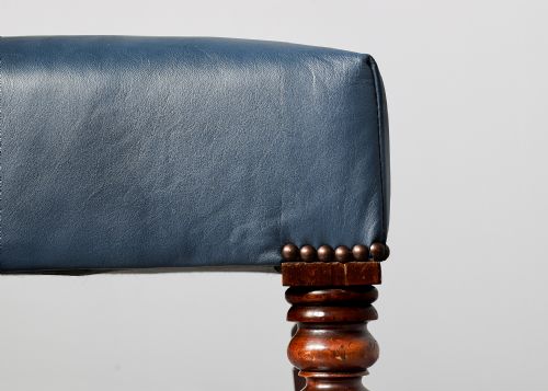 QUALITY WILLIAM IV MAHOGANYFRAMED LEATHER UPHOLSTERED STOOL - ADDITIONAL PHOTO 4