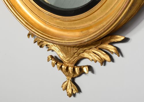 MAGNIFICENT REGENCY PERIOD EAGLEMOUNTED GILTWOOD CONVEX MIRROR - ADDITIONAL PHOTO 1