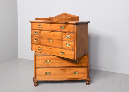 IMPRESSIVE TWOPART CAMPHORWOOD SECRETAIRE MILITARY CHEST - ADDITIONAL PHOTO 6