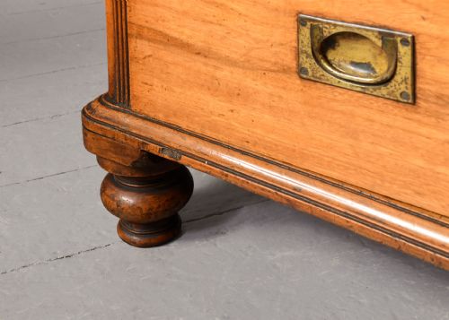 IMPRESSIVE TWOPART CAMPHORWOOD SECRETAIRE MILITARY CHEST - ADDITIONAL PHOTO 9