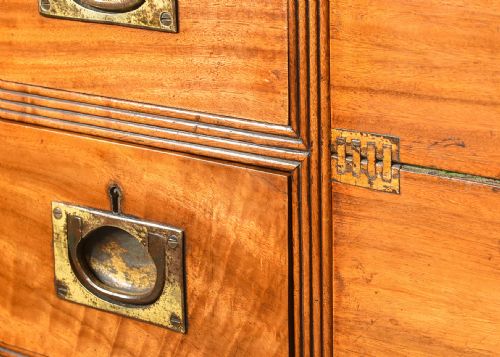 IMPRESSIVE TWOPART CAMPHORWOOD SECRETAIRE MILITARY CHEST - ADDITIONAL PHOTO 10