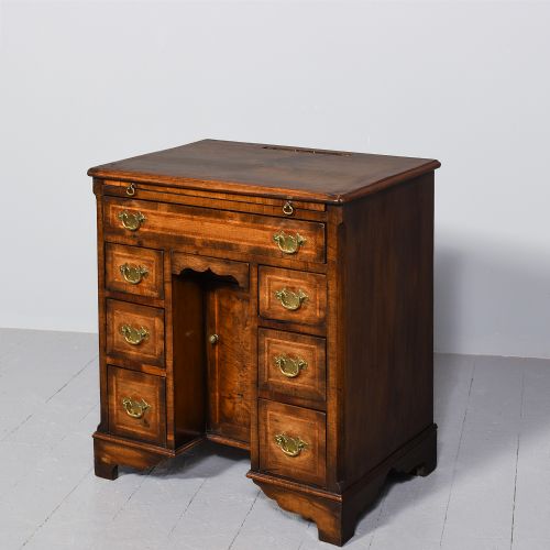 GEORGE II STYLE INLAID FIGURED WALNUT KNEEHOLE DRESSING CHEST - ADDITIONAL PHOTO 1