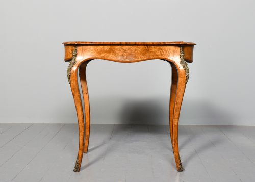 VICTORIAN BURR WALNUT SHAPED SIDE TABLE - ADDITIONAL PHOTO 6