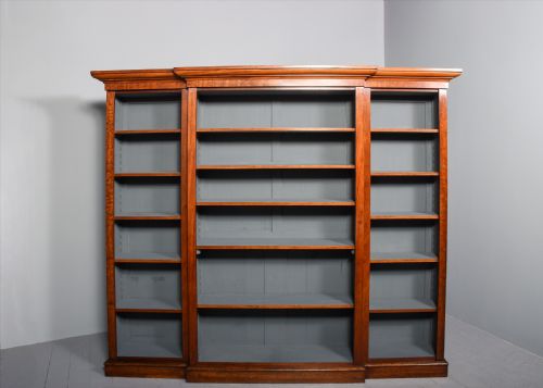 VICTORIAN MAHOGANY BREAKFRONT OPEN BOOKCASE - ADDITIONAL PHOTO 7