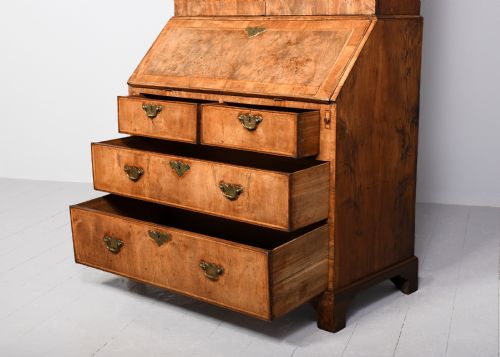 GEORGE II WALNUT BUREAU BOOKCASE - ADDITIONAL PHOTO 9