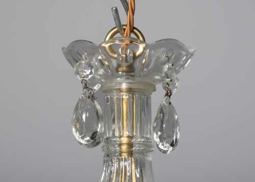 GLASS AND CRYSTAL CHANDELIER OF NEAT PROPORTIONS - ADDITIONAL PHOTO 1