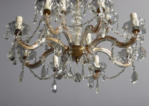 GLASS AND CRYSTAL CHANDELIER OF NEAT PROPORTIONS - ADDITIONAL PHOTO 3