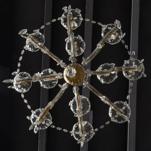 GLASS AND CRYSTAL CHANDELIER OF NEAT PROPORTIONS - ADDITIONAL PHOTO 5