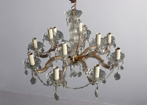 GLASS AND CRYSTAL CHANDELIER OF NEAT PROPORTIONS - ADDITIONAL PHOTO 7