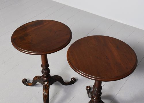 RARE PAIR OF 19TH CENTURY GEORGE 3RD STYLE MAHOGANY OCCASIONAL TABLES FROM THE ESTATE OF THE LATE LADY PENN AND SIR ATHUR PENN SOLD BY PUTTICK AND SIMPSON DECEMBER 1932 - ADDITIONAL PHOTO 1
