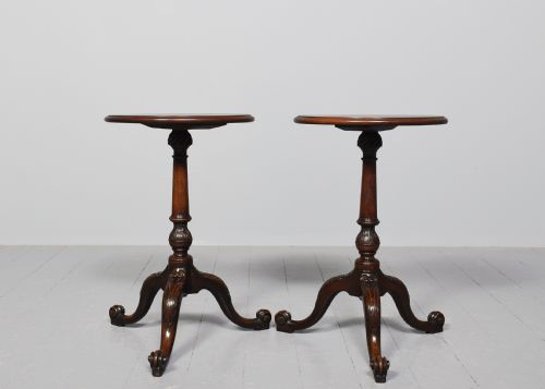 RARE PAIR OF 19TH CENTURY GEORGE 3RD STYLE MAHOGANY OCCASIONAL TABLES FROM THE ESTATE OF THE LATE LADY PENN AND SIR ATHUR PENN SOLD BY PUTTICK AND SIMPSON DECEMBER 1932 - ADDITIONAL PHOTO 4