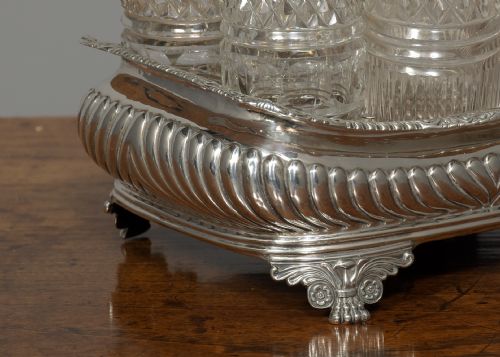 SOLID SILVER CRUET SET ON STAND HALLMARKED LONDON 1819 MADE BY CHARLES THOMAS FOX - ADDITIONAL PHOTO 1