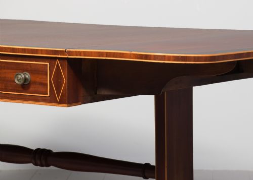 LARGE REGENCY INLAID MAHOGANY SOFA TABLE - ADDITIONAL PHOTO 6