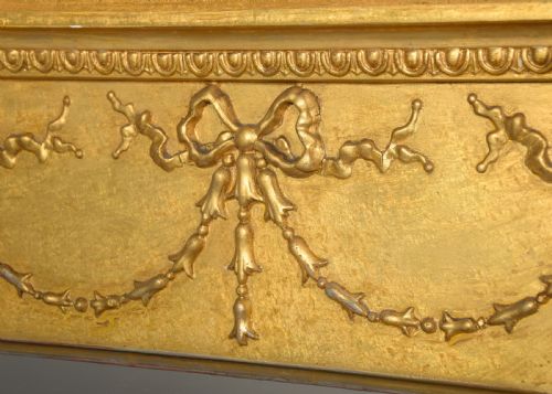 LARGE GILTWOOD NEOCLASSICAL STYLE 19THCENTURY OVERMANTEL MIRROR WITH NEOCLASSICAL DECORATIONS - ADDITIONAL PHOTO 6