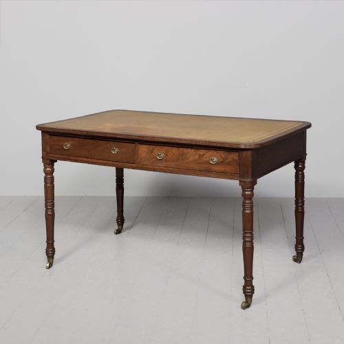 GEORGE III MAHOGANY LIBRARY TABLE